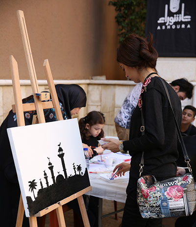 عاشوراء من شغاف القلب الى ظلال اللون مرسم ابداع في برج البراجنة عاشوراء من شغاف القلب الى ظلال اللون مرسم ابداع في برج البراجنة