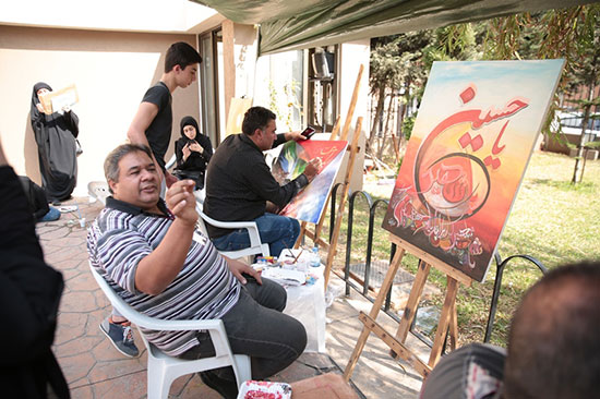 المرسم العاشورائي السابع ألوان عاشقة رسمت حب الحسين في برج البراجنة المرسم العاشورائي السابع ألوان عاشقة رسمت حب الحسين في برج البراجنة